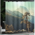 thumbnail image 4 of Ambesonne American Shower Curtain, Misty Morning Yosemite, 69"Wx75"L, Teal Brown, 4 of 5