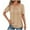 Khaki, variant on Hvyesh 2025 Womens T Shirts Short Sleeve Pleated Tunic Tops Dressy Casual Lace Up Scooped Neck Summer Tops Blouses