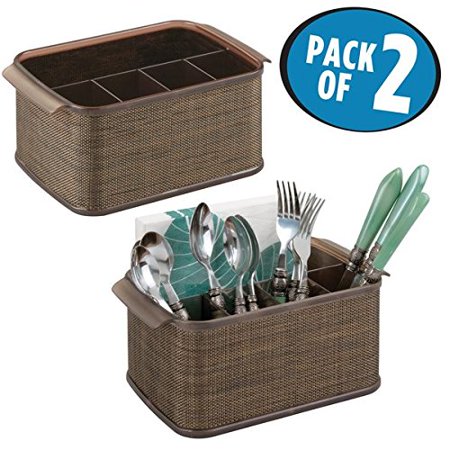 Mdesign Flatware Silverware Organizer Caddy For Kitchen Table Mdesign Flatware Silverware Organizer Caddy For Kitchen Table Dining Pack Of 2 Bronze Sand