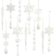 thumbnail image 1 of Juego de 10 Adornos Navideños de Cristal Acrílico: Copos de Nieve Brillantes y Carámbanos para Árboles y Candelabros, 1 of 5