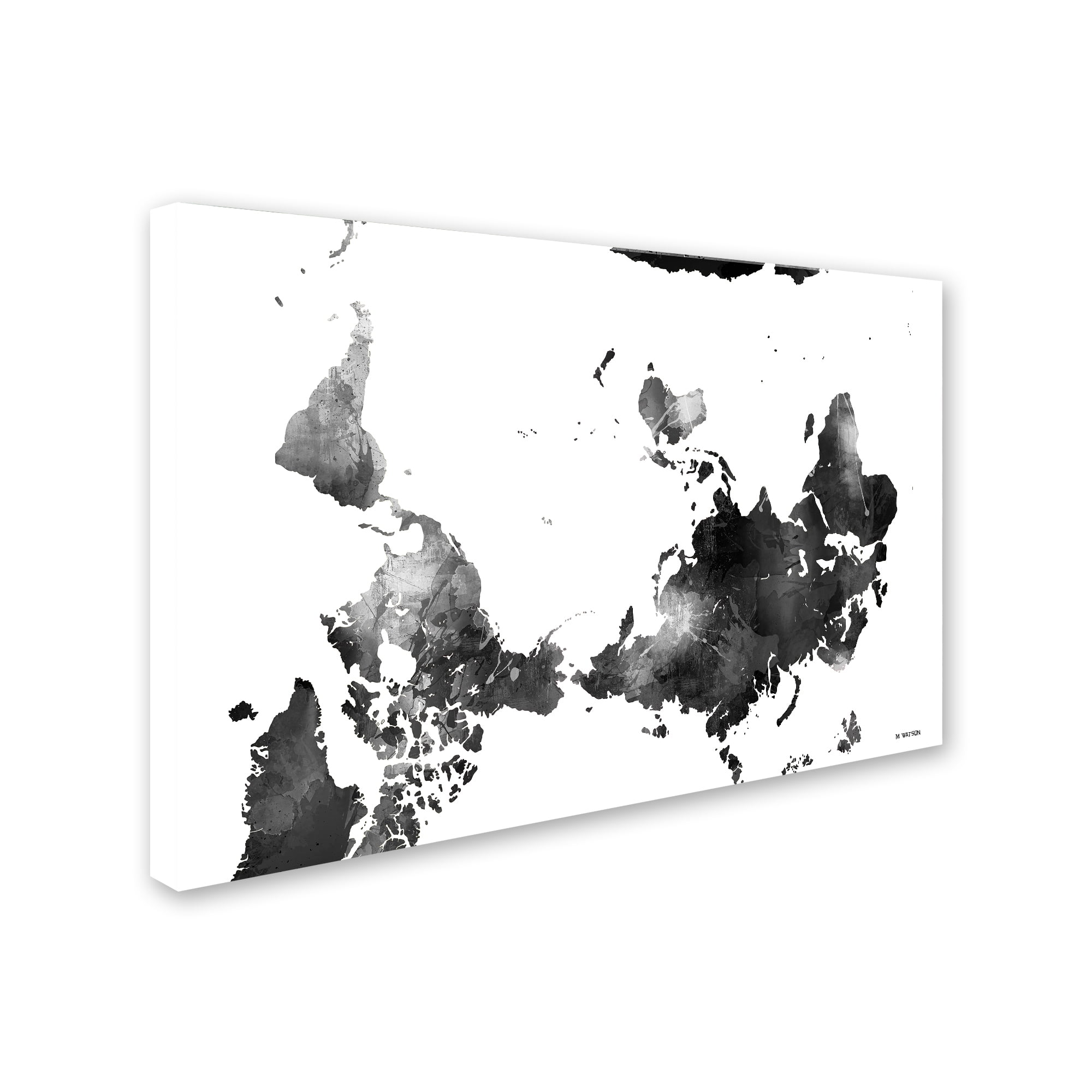 Trademark Fine Art "Upside Down Map of the World BG-1" Canvas Art by Marlene Watson