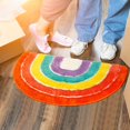 thumbnail image 3 of Alfombra de baño de arcoíris, alfombras de baño de arcoíris flocadas coloridas, alfombra de microfibra absorbente antideslizante, máquina de puerta delantera de baño, 3 of 5