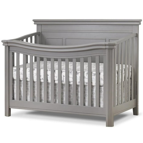 Sorelle Finley Lux Flat Top Wooden Convertible Crib in Weathered Gray