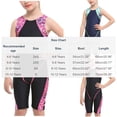 thumbnail image 3 of WRKEKC Girls One Piece Swimsuit Color Block Tank Style Sporty Swimsuit with Removable Pads 8-16 Years, 3 of 7