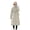 White, variant on Winter Women Cotton Jacket with Hood Neck Protection Long Sleeves Pockets Mid-calf Length Zipper Closure Padded Coat Solid Color Windproof Outwear Parka