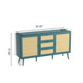 thumbnail image 2 of Rattan Sideboard Buffet Cabinet with Storage, Cabinet with 2 Doors and Adjustable Shelves, Rattan Accent Cabinet with 3 Drawers for Living Room, Kitchen, Dining Room, Entryway, 2 of 8