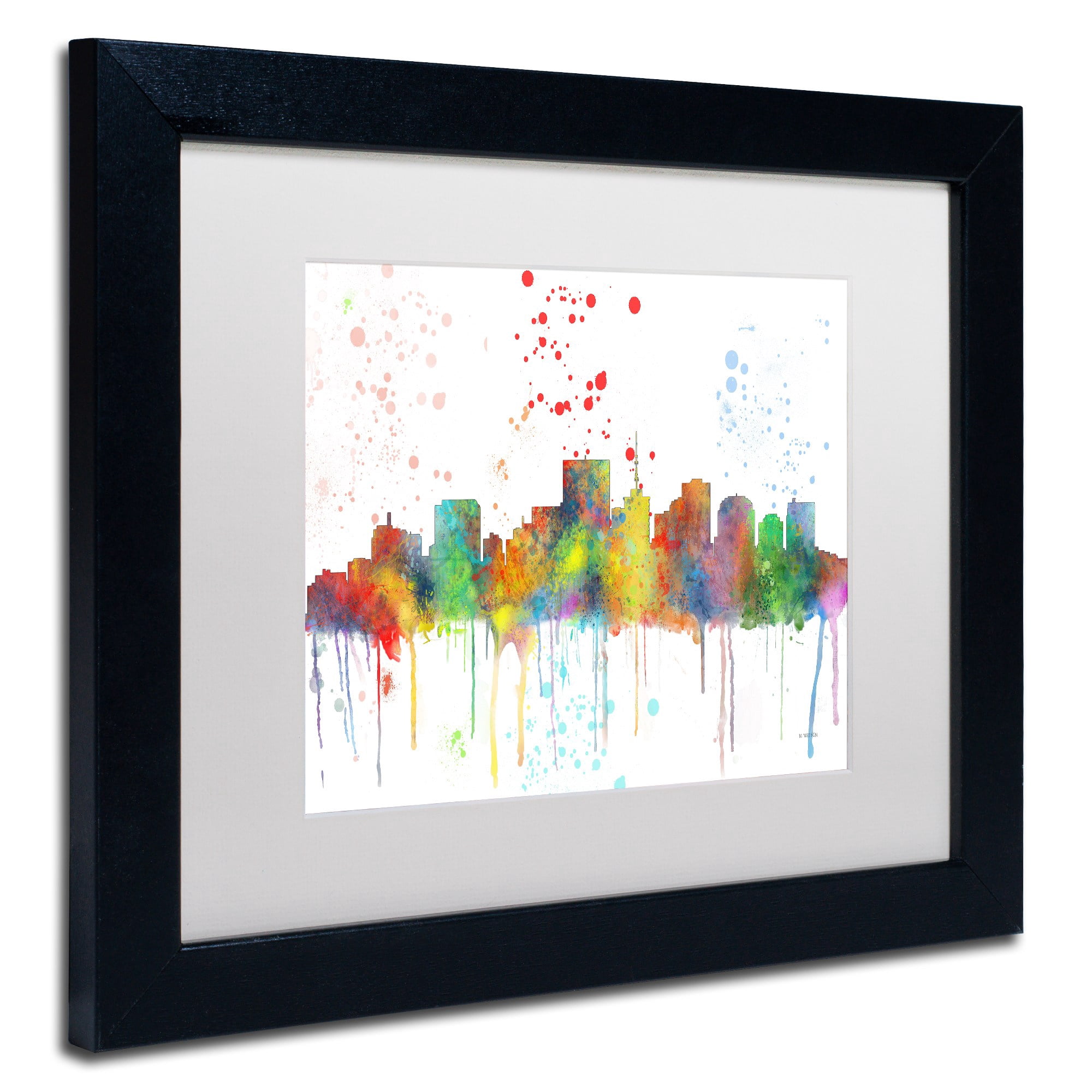 Trademark Fine Art "Richmond Virginia Skyline Mclr-1" Canvas Art by Marlene Watson, White Matte, Black Frame