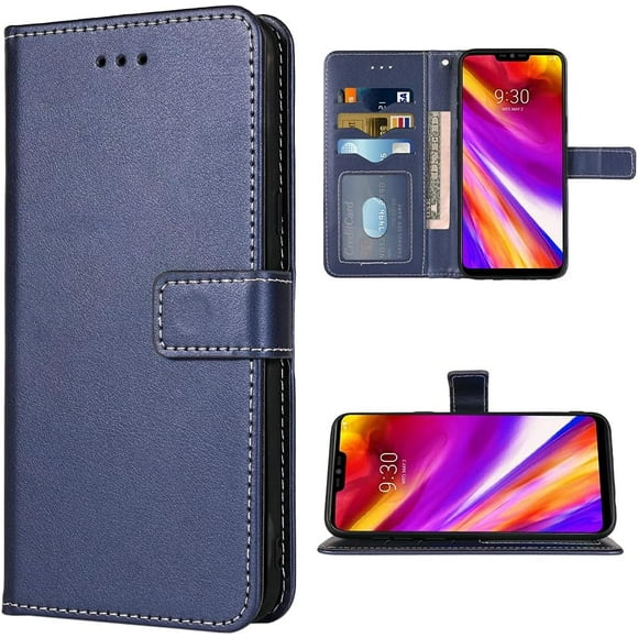 Compatible with LG G7 ThinQ Wallet Case Wrist Strap Lanyard and Leather Flip Card Holder Stand Cell Phone Cover