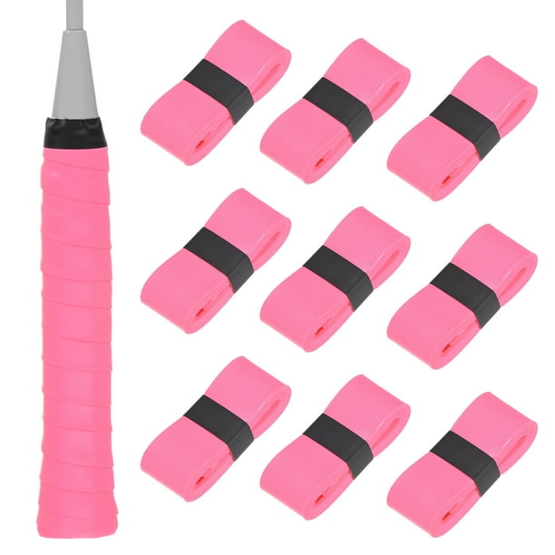 Uxcell 10-Pack Cinta Antideslizante para Raqueta de Tenis, Absorbente de Sudor, Cinta de Sobregrip para Pickleball/Racquetball/Bádminton Rosa