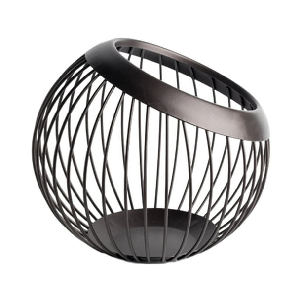 Cesta de frutas de acero inoxidable para encimera de cocina. Frutero de alambre metálico para verduras, aperitivos y pan. Soporte de frutas decorativo moderno con diseño hueco para almacenar