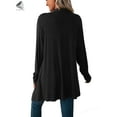 thumbnail image 6 of PULLIMORE Women Casual Open Front Cardigan Lightweight Irregular Hem Long Sleeve Coats (XL, Black), 6 of 6