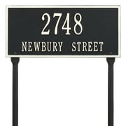Personalized Whitehall Products Hartford 2-Line Standard Lawn Plaque in Black/White