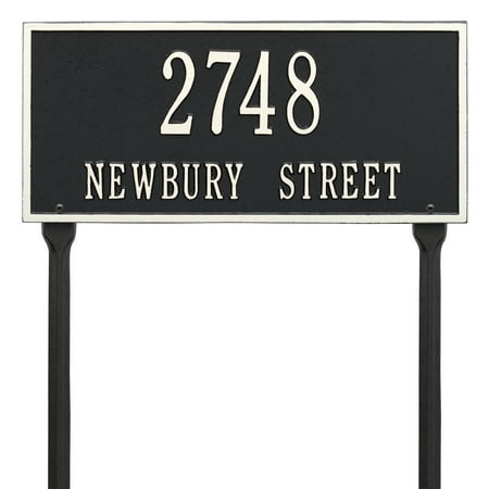 Personalized Whitehall Products Hartford 2-Line Standard Lawn Plaque in Black/White