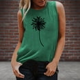 thumbnail image 2 of REORIAFEE Women's Sleeveless Casual Shirt Basic Tank Top Fashion Summer Letter Print O Neck Sleeveless Casual T-Shirt Top Tank Retro Graphic Print Shirt Green L, 2 of 4