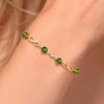 thumbnail image 4 of Gem Stone King 2.07 Ct Green Chrome Diopside White Diamond 18K Yellow Gold Plated Silver Keren Hanan Women Adjustable Infinity Tennis Link Bracelet, 4 of 6