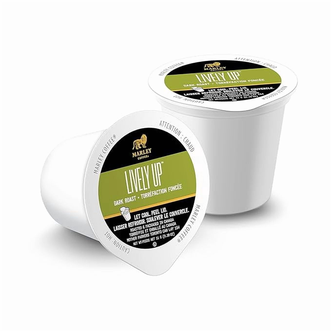 Marley Coffee Lively Up, Fairtrade Certified, Dark Roast Coffee, Keurig K-Cup Brewer Compatible Pods, 96 Count