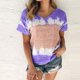 thumbnail image 2 of Blusa de manga corta con cuello en V informal para mujer a la moda, camisetas de verano Pompotops  hkajfhjk465957, 2 of 5