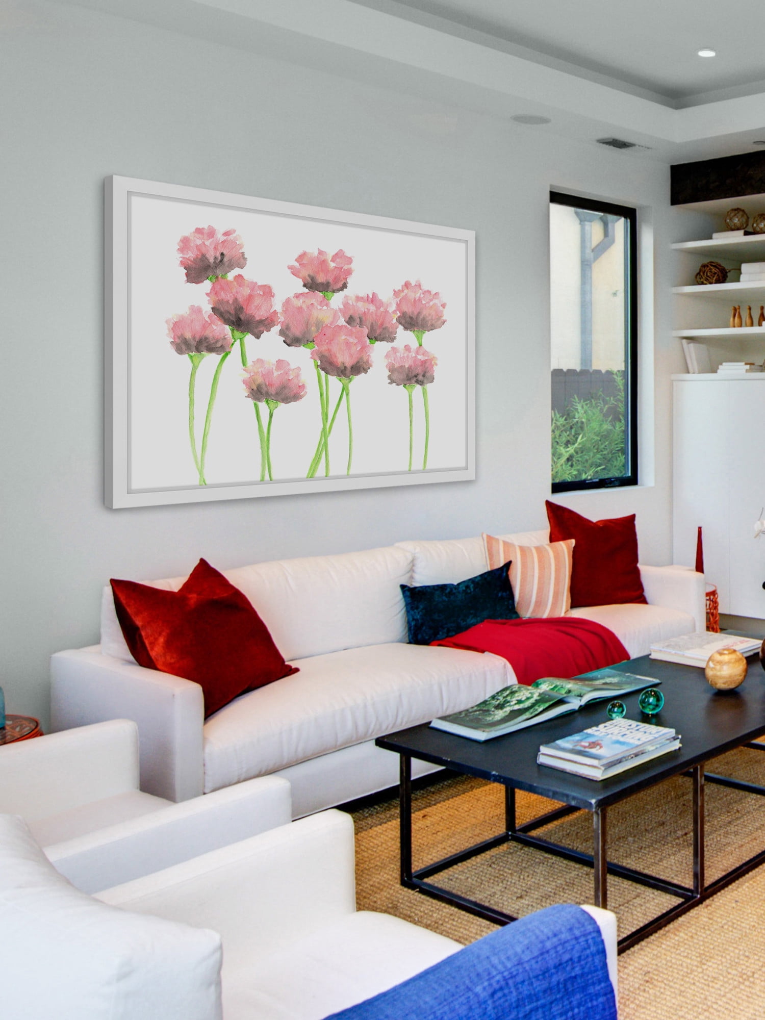 Marmont Hill Inc Marmont Hill - 'Pink Poppies' by Thimble Sparrow Framed Painting Print - Multi
