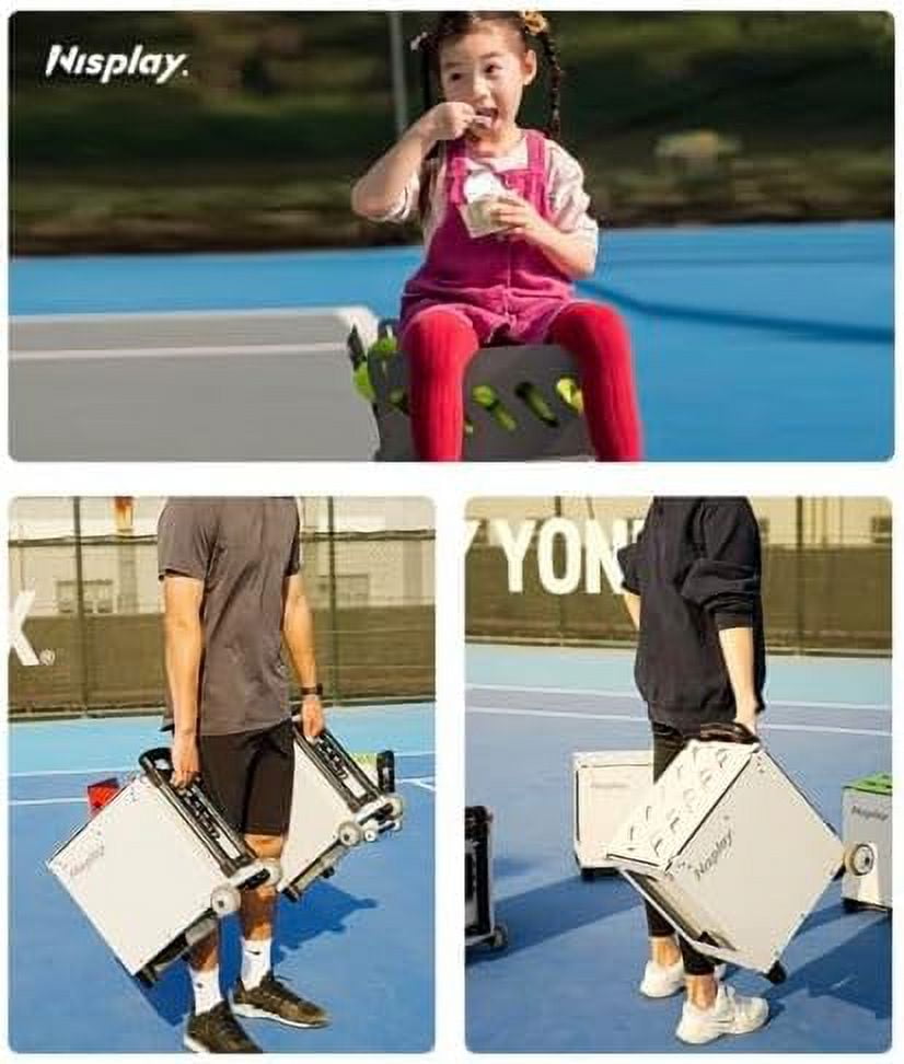Nisplay Tennis Ball Machine N2 - One of The Lightest and Smallest Ball Machines in The World, Lithium Ion Battery (without Oscillator)