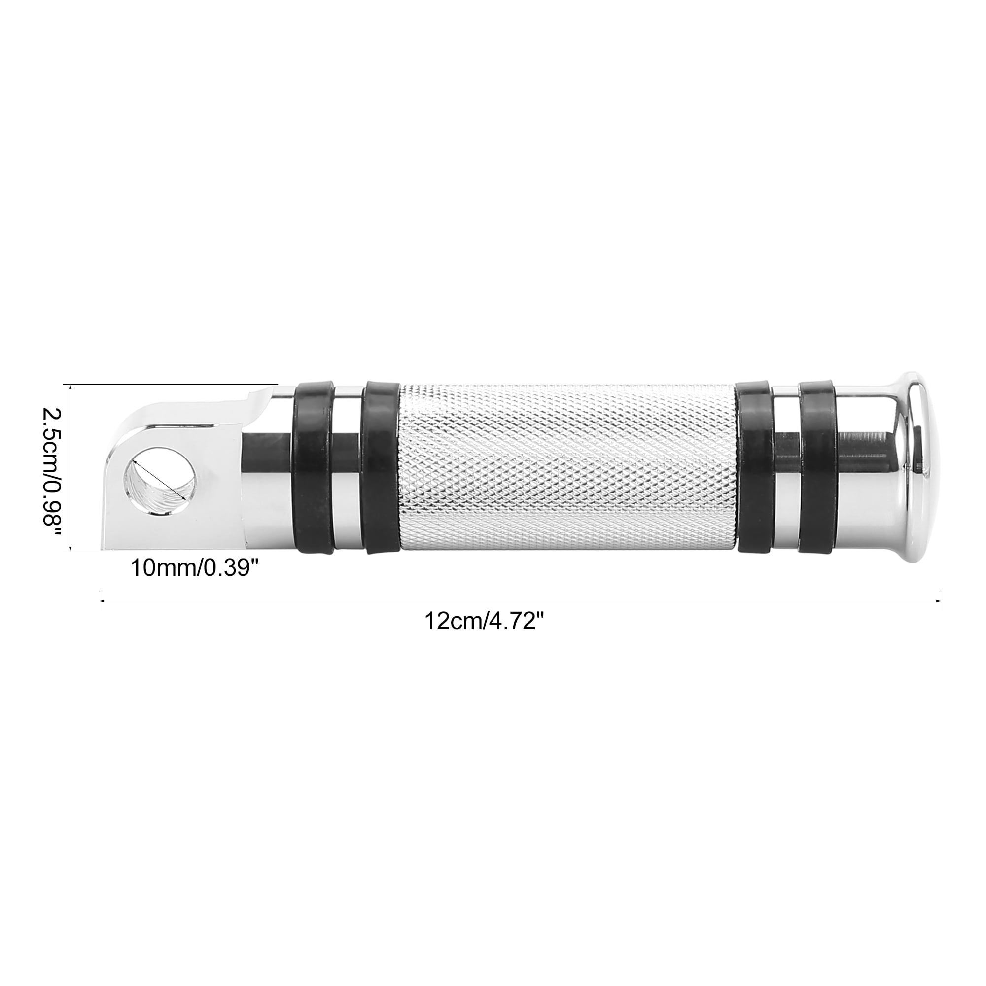 Unique Bargains 2pcs Motorcycle Mount Foot Pegs Foot Rest Silver Tone Aluminum Alloy 10mm