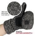 thumbnail image 4 of BambooMN Wool Acrylic Knitted Winter Convertible Half Fingerless Glove Mittens Combo - Black and White - 1 Pair, 4 of 7