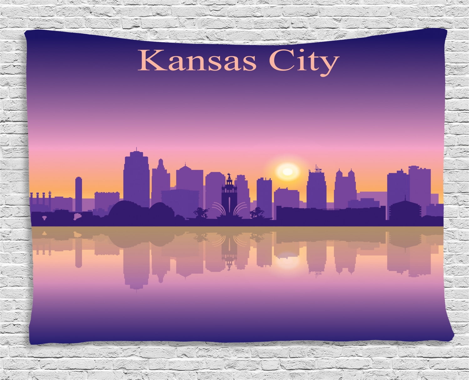 Kansas City Tapestry, Downtown Missouri Cityscape of Historical Art Deco Buildings and 
