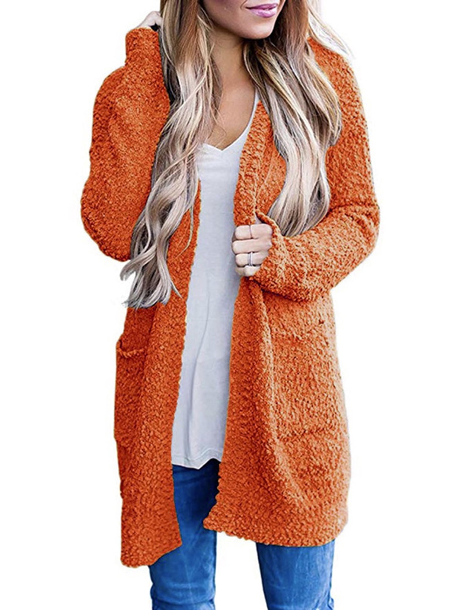 chunky orange cardigan