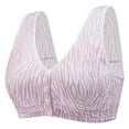 thumbnail image 1 of ManxiVoo Full Coverage Wireless Comfort Bra Front Closure Cotton Support Breathable Plus Size Vest A Size Pink, 1 of 5