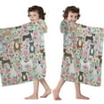 thumbnail image 4 of Cute Pitbull Terriers Dog and Flower Hooded Bath Towel，60"x35" for Ages 3 To 12 Kids, Quick Dry Lightweight Soft Microfiber Hood Beach Towel Cover Up for Kids, 4 of 7