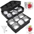 thumbnail image 1 of Moldes y bandejas grandes de silicona para cubitos de hielo (2 piezas), molde para hielo con tapas extraíbles para evitar el desbordamiento para whisky y cócteles, mantenga las bebidas frías, 1 of 5