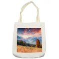 thumbnail image 1 of Autumn Tote Bag, Colorful Scene with Tree Wheat Field and Mountains Agriculture Themed Digital Design, Cloth Linen Reusable Bag for Shopping Books Beach and More, 16.5" X 14", Cream, by Ambesonne, 1 of 2