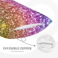 thumbnail image 5 of Balery Glitter Rainbow Pillow Covers,Bed Pilowcases,Reversible Plush Throw Pillow Covers End Pillow Encasement,Pillow Case - 16"X24", 5 of 9