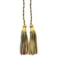 thumbnail image 2 of Decorative Chainette Double Tassel Curtain and Drapery Tieback / Holdback, 4" Tassel (10cm), 29" Spread (73.5cm) # CDCT, Burgundy Beige #873 (Light Beige, Light Gold, Dark Red) Set of 2, 2 of 4