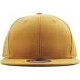 thumbnail image 2 of Solid Cotton Snapback Flat Brim Baseball Cap Adjustable Classic 6 Panel Hat, 2 of 3