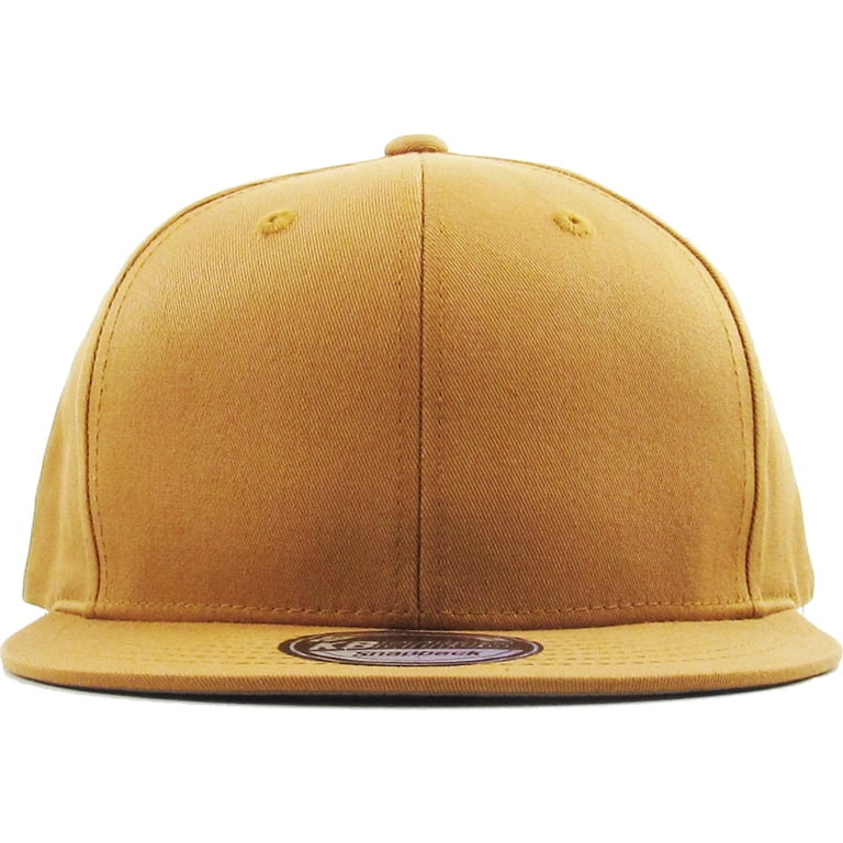 Solid Cotton Snapback Flat Brim Baseball Cap Adjustable  display picture 1