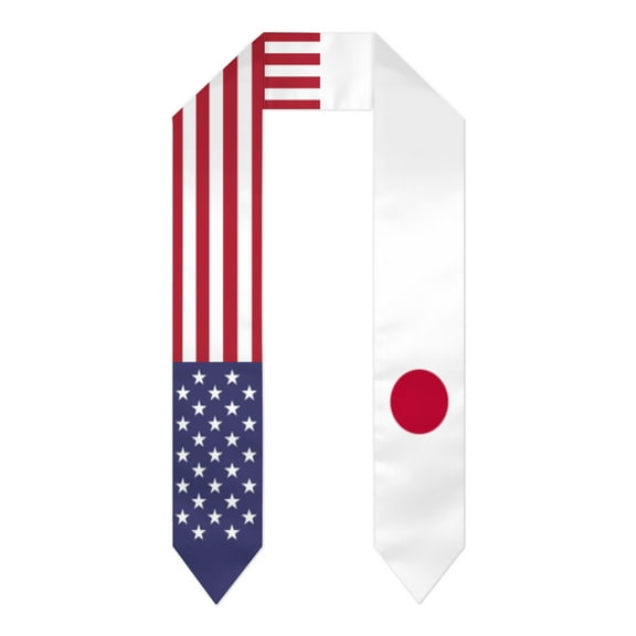 Japan & USA United States Flag Shawl Sash Stole Graduation Shawls Wraps Scraf For International Study