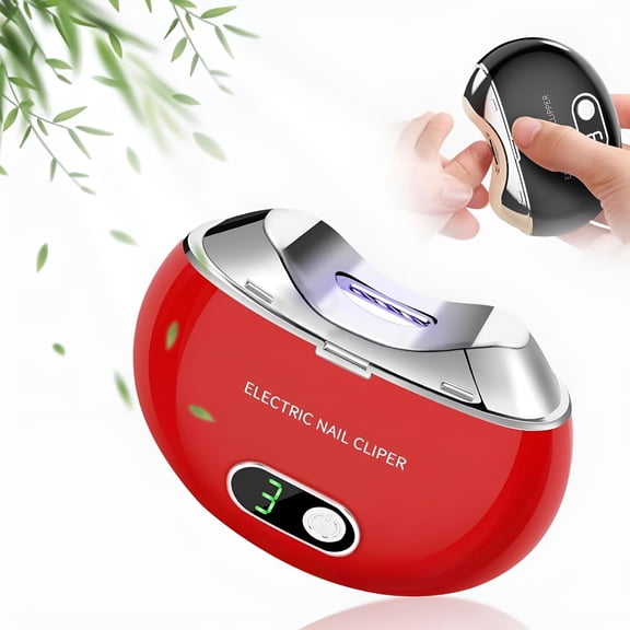 FACEGA Electric Nail Clipper, Electric Toenail Clipper, 3-Speed Electric Nail Trimmer with LCD Digital Display, USB Rechargeable Safety Electric Nail Clippers for Adults, Elderly