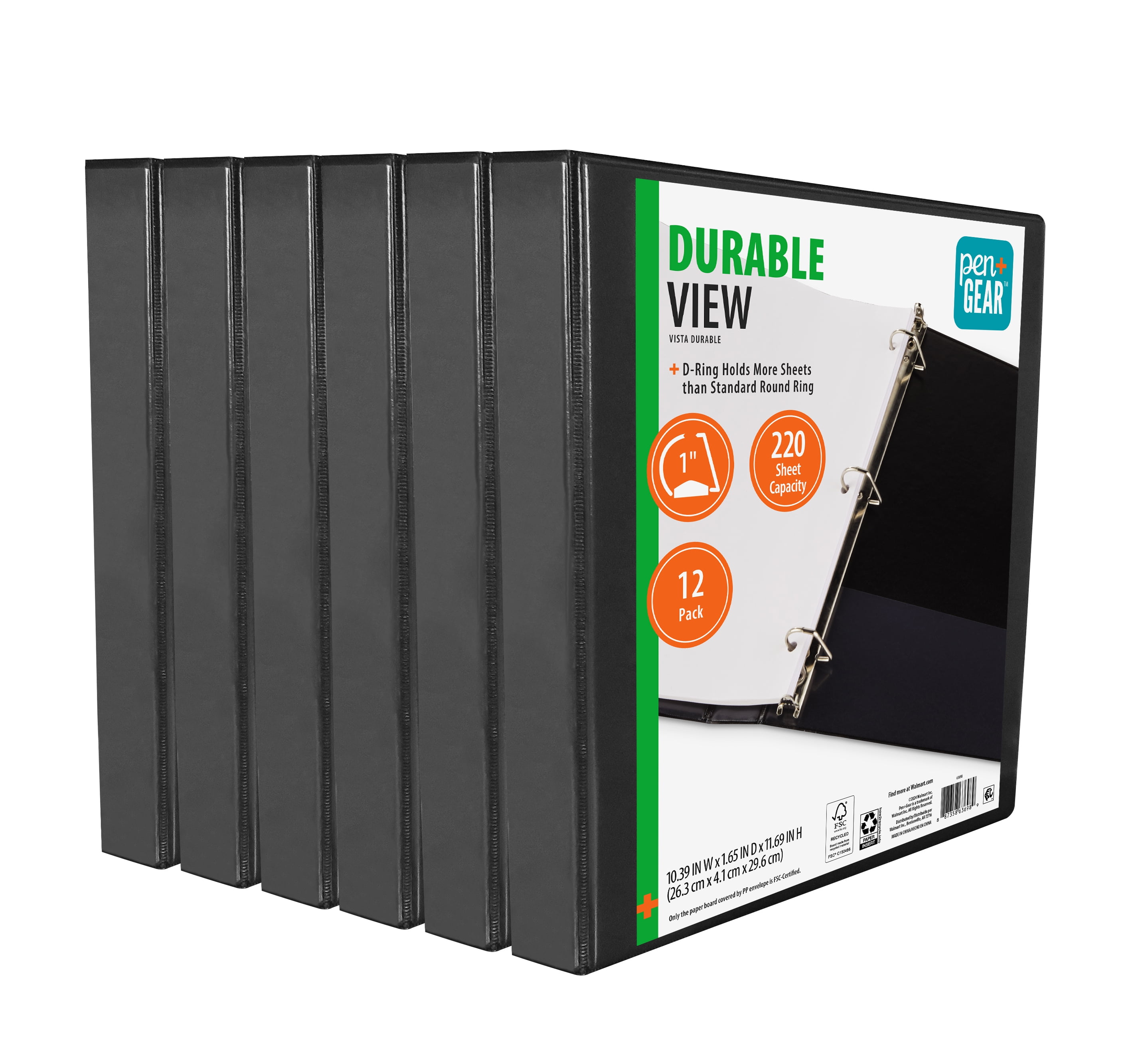 Pen+Gear Durable Red Binder with Slanted D-Rings, 1 inch, 220