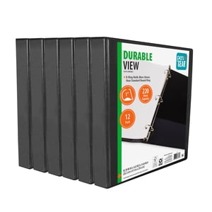Pen+Gear 1-Inch Durable Binder, Black, 12 Pack