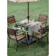 thumbnail image 3 of Outdoor Tablecloth with Umbrella Hole and Zipper, Christmas Tree Square Table Cloth 54x54 Inch Waterproof Tablecloth, Grey Retro Winter Ball Berry Snowflakes Picnic Table Cover for Patio Camping, 3 of 7