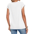 thumbnail image 4 of Women's Casual Oversized Cap-Sleeve T-Shirt Top White S, 4 of 5