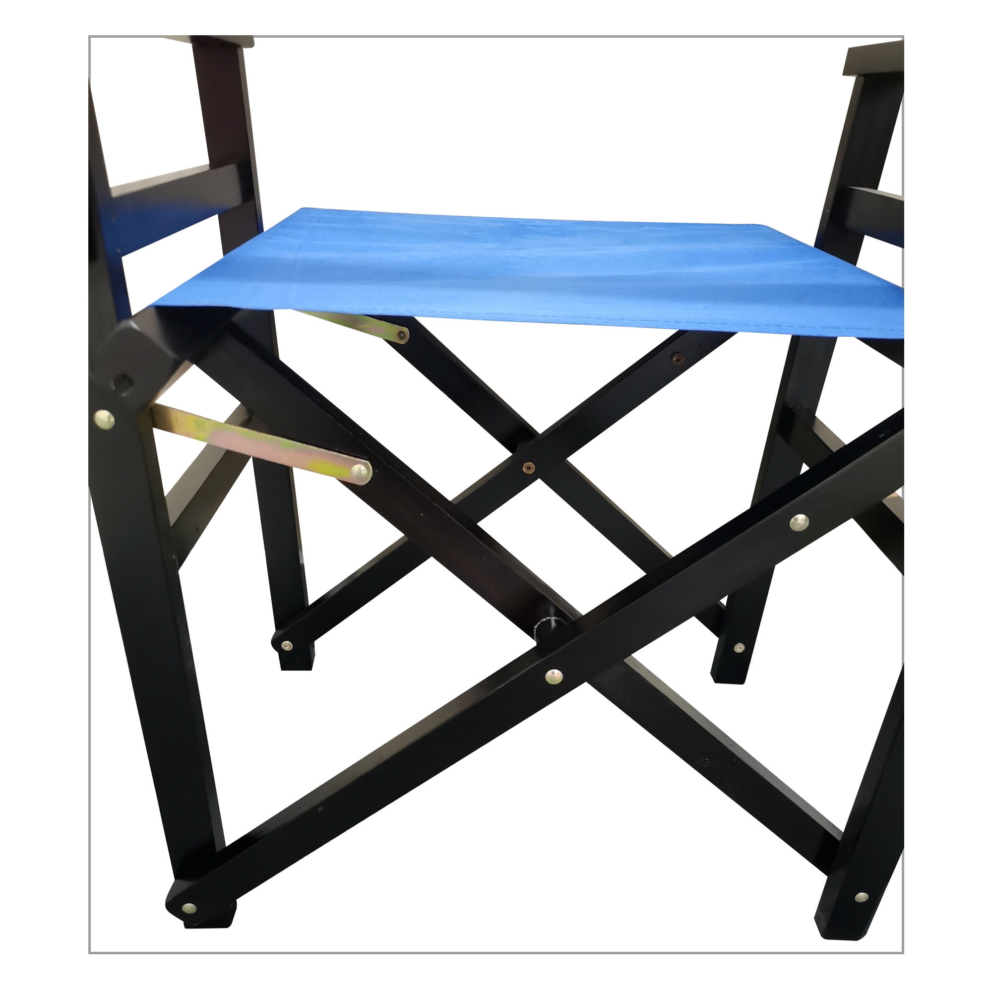 Leumius Fabric Folding Chair 2 Pack,Wooden Folding Chair,Director Chair Canvas Folding Chair,Easy to Use and Store for Home,Office,Party,Blue