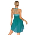thumbnail image 2 of Aislor Robe de Danse Lyrique Sans Manches à Blocs de Couleur Jupe en Chiffon Justaucorps Robe de Danse Contemporaine Verte TG, 2 of 7