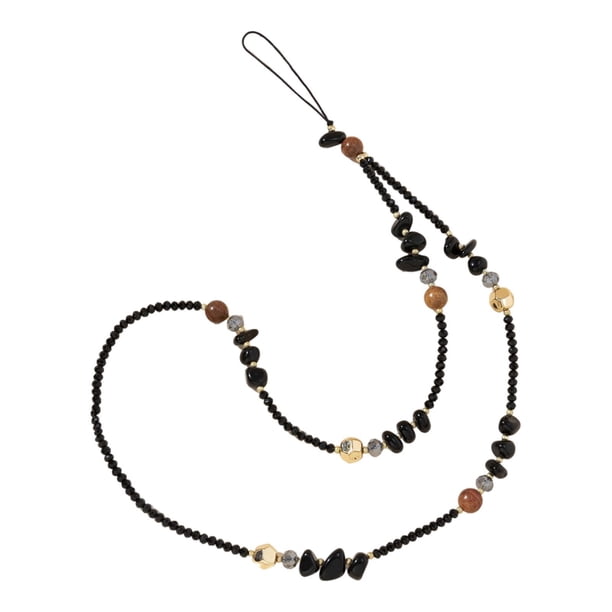 Elegantes colgantes para teléfono, correa para bolso de mujer, accesorio para bolso, colgante, pulsera, joyería Negro