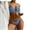 Blue, variant on hoksml Women Bathing Suit Fashion Women Split Two Piece Swimsuit Show Waist Solid Color Sexy Bikini Clearance