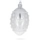 thumbnail image 5 of Adorno Navideño De Huevo De Cristal Blanco Con Gotas Perladas, 4 Pulgadas, 5 of 5