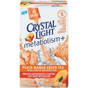 Crystal Light: Metabolism+ Peach Mango Green Tea 0.08 Oz Packets Drink Mix, 14 ct