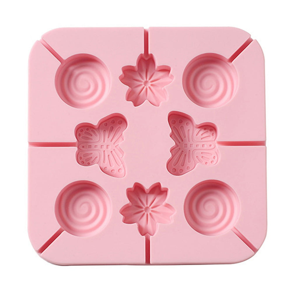 PINK LOLLIPOP MOULD SET Numbers Silicone Flexible Tray Icing Candles Sweets Ice 