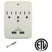 3 Outlet Plug Adapter With USB Charging Ports