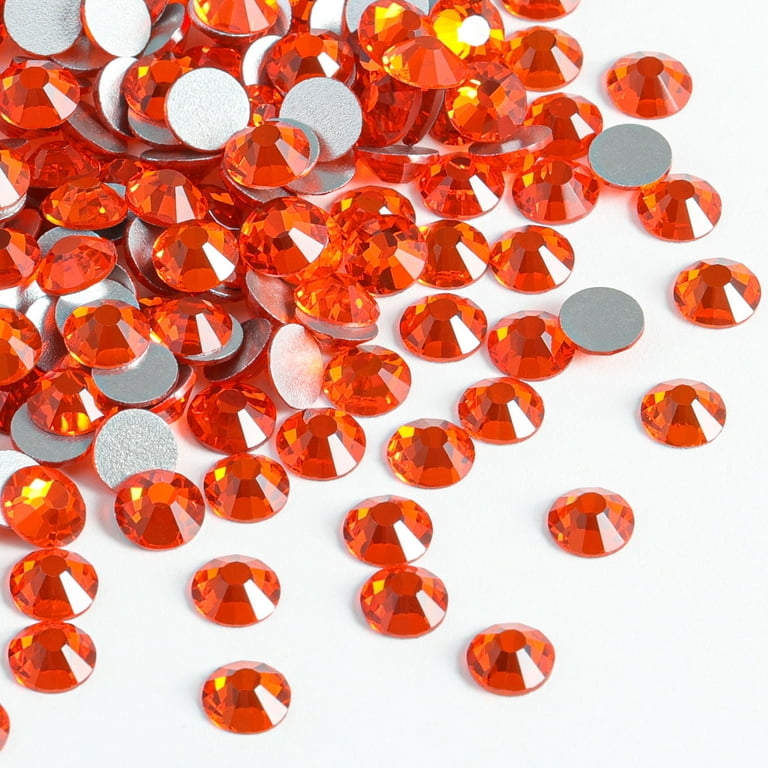 BEADSLAND Orange Rhinestones, Flatback Crystal Rhinestones for Craft, SS16,  1440PCS 